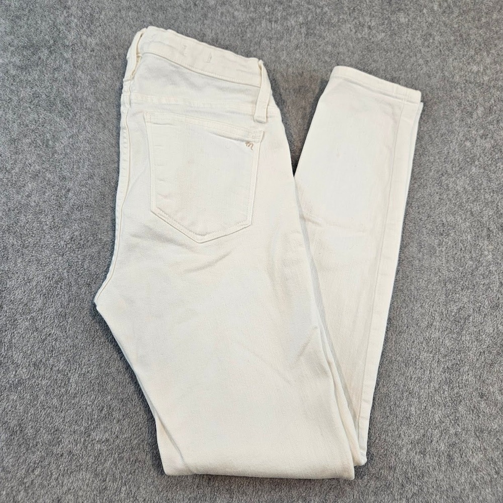 Madewell Maternity Skinny Jeans White Under Belly Adjustable Waist Denim 27